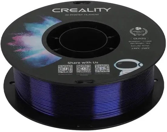 Creality Filament Cr-Petg Voor 3D Printen Transparant Blauw 1Kg Hoog