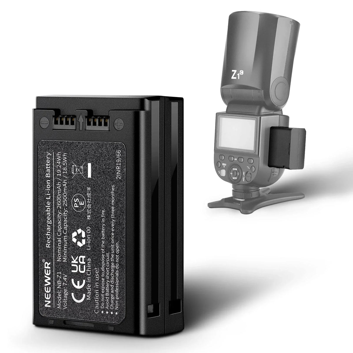 NB-Z1 7.4V/2600mAH Replacement Lithium Battery for Flash Speedlite