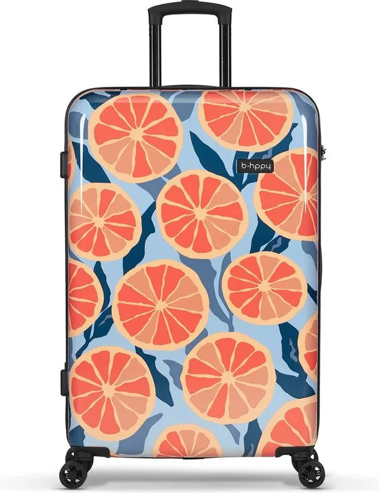 BHPPY Reiskoffer groot 76x49x29cm - Lichtgewicht koffer met 95L inhoud - Reiskoffer met 4 wielen - Veilig cijferslot - Grapefruit