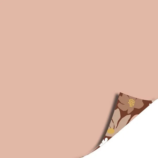 Het Inpakhuis - Inpakpapier - Cadeaupapier - Mokka Flowers / Blush - 50cm x 100m - Rol inpakpapier - Bloemen - Beige - Bruin - Goud