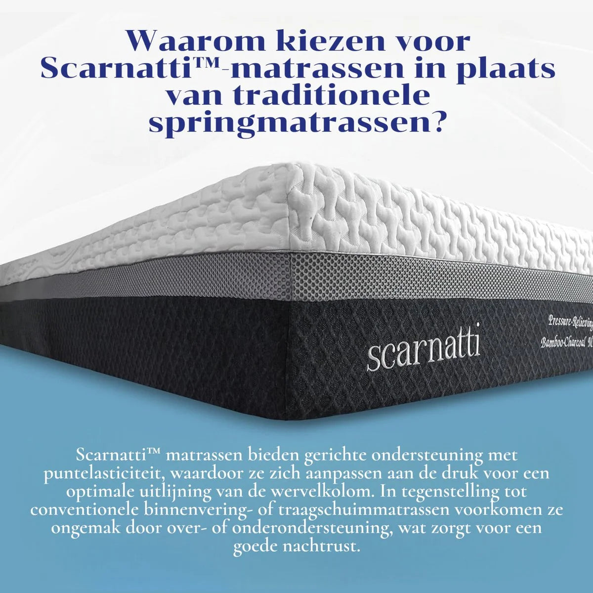Koudschuim matras 90x200 cm - Memory Foam - Extra Comfort 27 cm met Bamboe Tijk