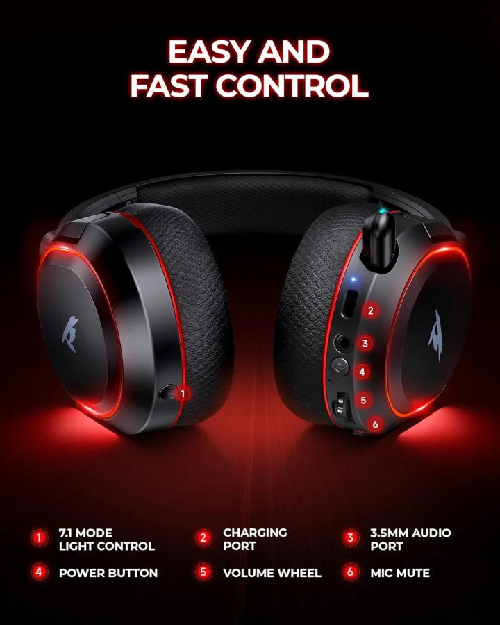 Draadloze Headset - Zwart (Ondersteunt USB-Kabel En Type-C)