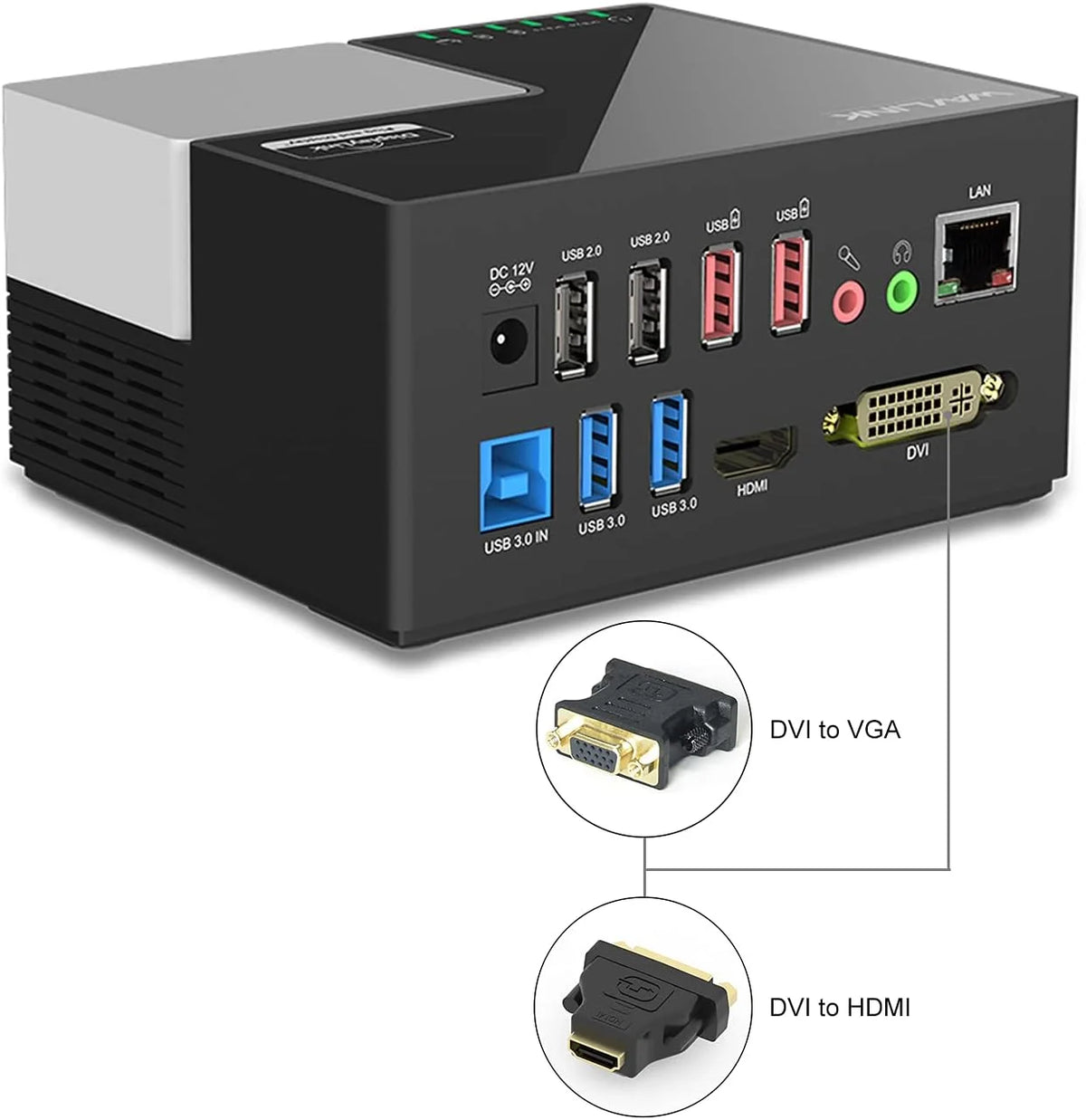 USB 3.0/C laptop-dockingstation voor notebooks met dubbele video-uitgang (HDMI en DVI/HDMI/VGA)