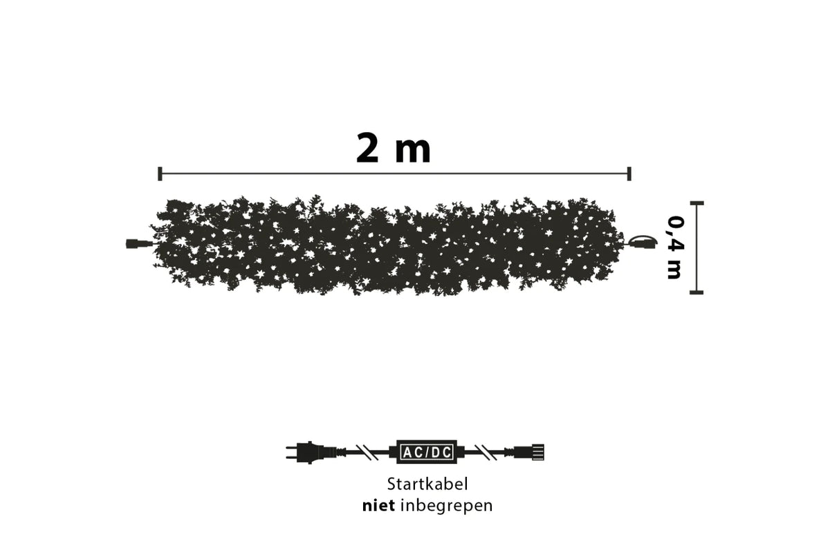Guirlande met verlichting · Ø 40 cm · Koppelbaar · 200 lampjes · IP67