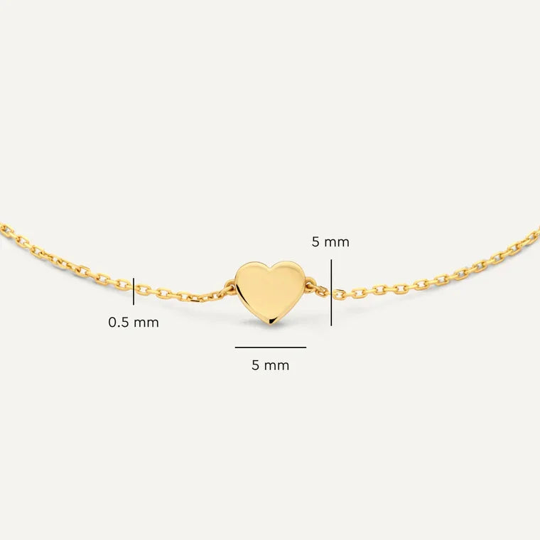 Hart Armband 14 Karaat Massief Goud