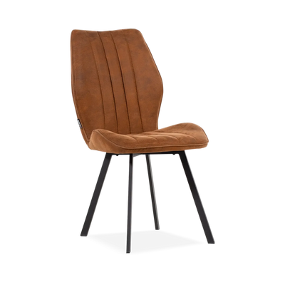 Eetkamerstoel Donna - Ecoleder Cognac - hoge rugleuning