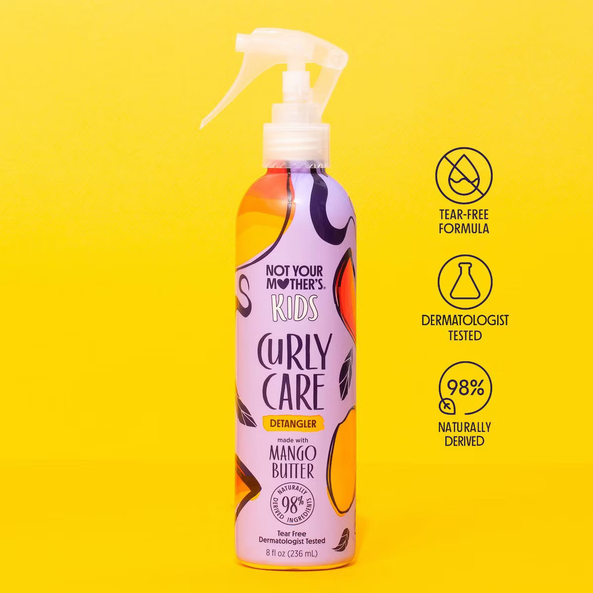 Kids' Curl Detangler Spray with Tear-Free Formula - 8 fl oz: Moisturizing, Paraben-Free, Peach & Pineapple Scent