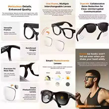 Smart Glasses Slimme Bril 8MP HD Camera Video-opname AI Fotoherkenning Vertaling Spraakgestuurde Zonnebril Heren