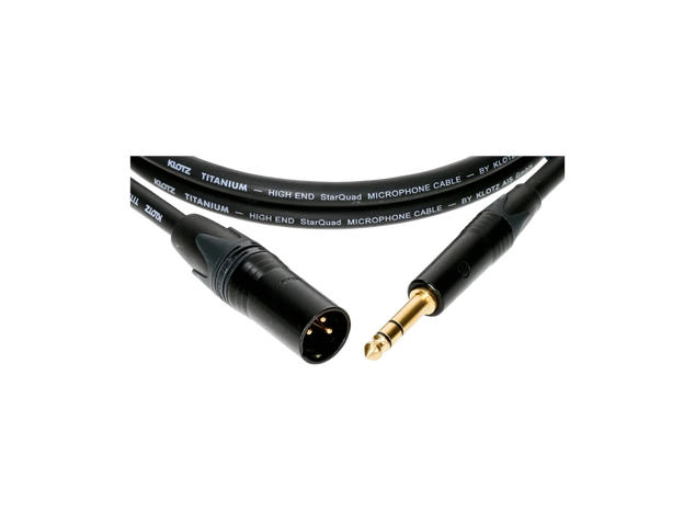 TITANIUM StarQuad analog audio cable with male XLR by NEUTRIK to balanced jack plug