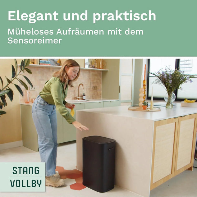 Keuken Afvalbak, Bewegingssensor, 50 Liter, Elektrische Afvalscheiding, Soft Close Afvalscheidingssysteem voor de Keuken, Zwart