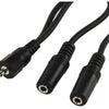 3,5mm Jack stereo audio splitter - zwart - 0,20 meter