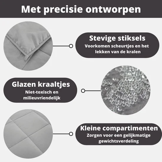 Verzwaringsdeken 8 kg XL – 150 x 200 cm – Zwaartedeken – Weighted blanket – Verzwaarde Deken – 4 Seizoenen – Microfiber – Donkergrijs