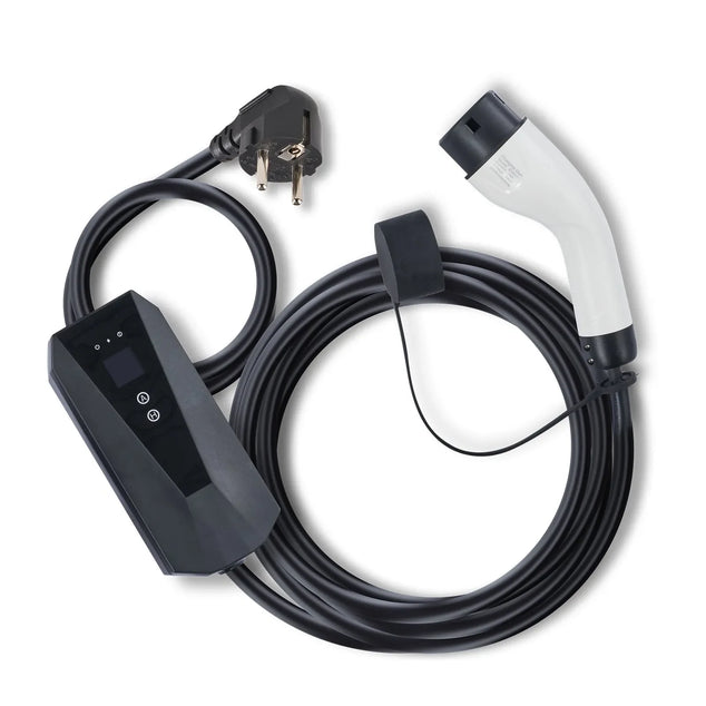 Portable EV Charger Type 2, 16A 3.7 kW, Electric Vehicle Car Charger with 28 ft Charging Cable CEE 7/7 Plug, IEC 62196 Home EV Charging Station with Storage Bag Charging Cable Hook, IP66