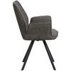 2st Eetkamerstoel Raffy met Armleuning – Stof Antraciet – 87 x 61 x 52 cm