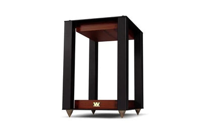 1st Wharfedale Linton Speaker Stand – Houtafwerking – Spike-voetjes – Opbergruimte voor LP-platen – Mahogany
