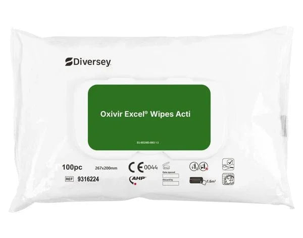 Excel Wipe Acti desinfecterende doekjes met een breed werkingsspectrum | Pak (100 doekjes)
