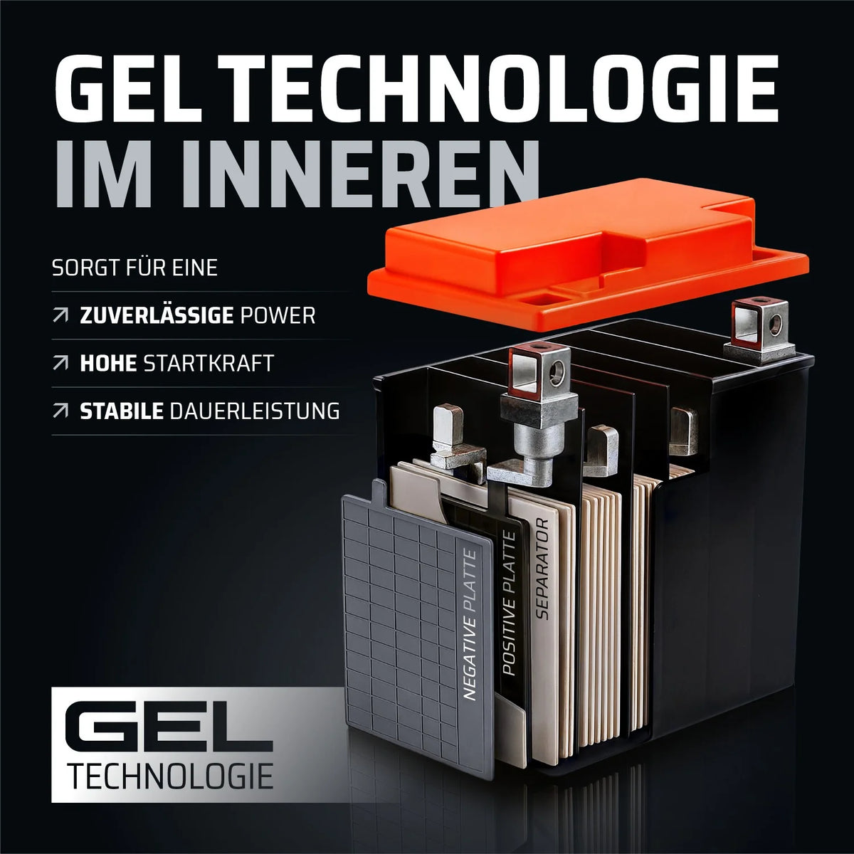 Batterij 12V 12Ah GEL GB12A-A Motorfiets vergelijkbaar YB12A-A YB12A-B 51211 CB12A-A