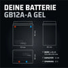 Batterij 12V 12Ah GEL GB12A-A Motorfiets vergelijkbaar YB12A-A YB12A-B 51211 CB12A-A