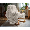 Rib Rabbit Fur Plaid Ecru/Wit 240 x 200