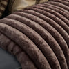 Rib Rabbit Fur Plaid Taupe 240 x 200