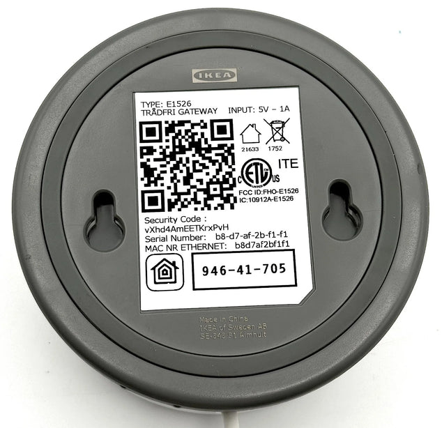 TRADFRI Gateway E1526 Smart Home Hub White Ethernet & USB Connection Tested