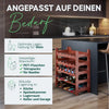 Flessenrek voor 6 flessen, bruin, uitbreidbaar, stapelbaar, drankkast voor flessen, huisdierflessen, wijnrek, plat, wijnopslag, drankopslag, flessenorganizer