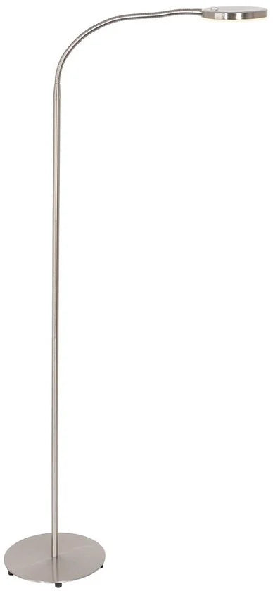 Vloerlamp Platu 3351ST – stalen design leeslamp, hoogte verstelbaar (115-132 cm), met dimbare LED verlichting en draaibare arm, merk Mexlite