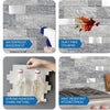 Zelfklevende 3D-muurtegels, baksteenmotief, tegelstickers met marmermotief voor badkamer, waterbestendig, mat, voor tegels keuken, beschermlaag verwijderen en plakken, hittebestendig, 10