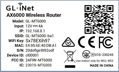 GL-MT6000 Flint 2 Wi-Fi 6 Gaming Router Dual 2,5G Poorten