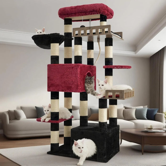 Kattenverblijf, Maine Coon Cat Tree, Heavy Duty Cat Tower for 20 lbs+, GCT033BR