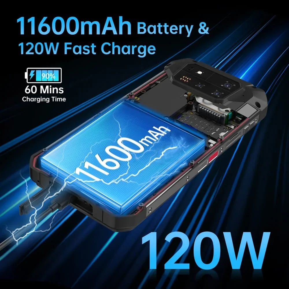 4   Pro   5G   robuuste smartphone   - 512GB - 720P-projectortelefoon, Dimensity   8300   op vlaggenschipniveau,   3K AMOLED,   11600mAh   + 120W