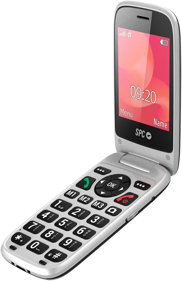 POLARIS - 4G mobiele telefoon voor senioren met grote toetsen en noodoproepknop, compatibel met app voor externe toegang Care (iOS en Android), GPS-tracking en veiligheidswaarschuwingen