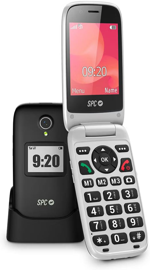 POLARIS - 4G mobiele telefoon voor senioren met grote toetsen en noodoproepknop, compatibel met app voor externe toegang Care (iOS en Android), GPS-tracking en veiligheidswaarschuwingen