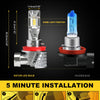 H11 LED Koplamp Lampen, H8 H9 LED Lamp 16000LM 6000K Wit 500% Helderheid Fanless Waterdicht Mini Maat Plug and Play, Set van 2