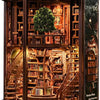 Miniatuur bouwpakket Wisdom Rings Library - 3D Puzzel met Handleiding - DIY - Miniatuur Modelbouw Hout Kinderen en Volwassenen - Houten bouwpakket
