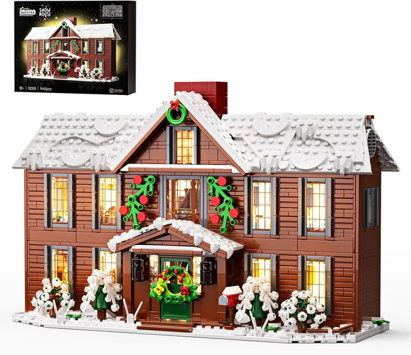Little Women House Building Set with LED Light, Christmas Holiday Winter Snow House Kit, Compatible with Lego House Building Blocks Model Toys, Christmas or Festival Gifts (1445 PCS)