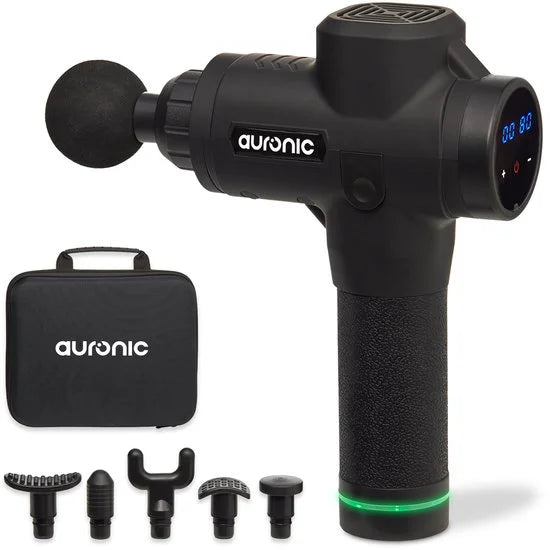 Massage Gun - Sport en Relax Massage - Massage pistool - 6 Opzetstukken - 30 Standen - Professioneel Massage Apparaat - Massage Gun - Zwart