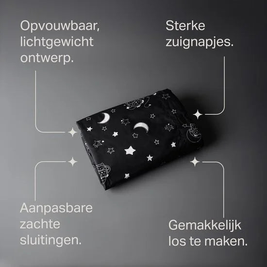 Sleeptight draagbaar verduisteringsgordijn met zuignapjes, verstelbaar en lichtgewicht, groot, 130 x 198 cm