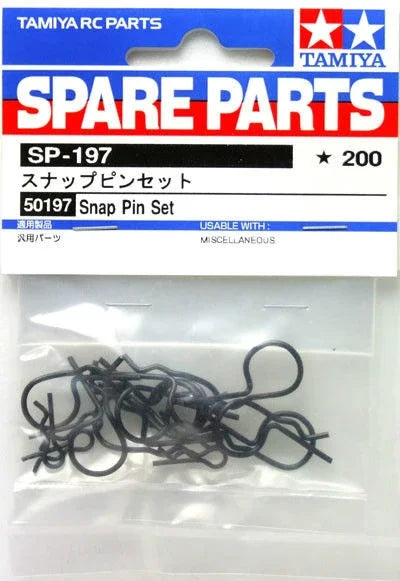 Tamiya 1:10 Bodyklemmenset Zwart Lengte: 25 mm 15 stuk(s)