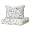 TIMJANSMOTT Duvet cover and 2 pillowcases, white/flower pattern, 240x220/60x70 cm