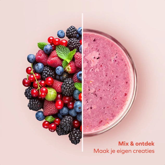 Smoothie Blender - 2-in-1 - Blender to Go - 4 Bekers - Smoothie Maker To Go - Mini Blender - Zilver