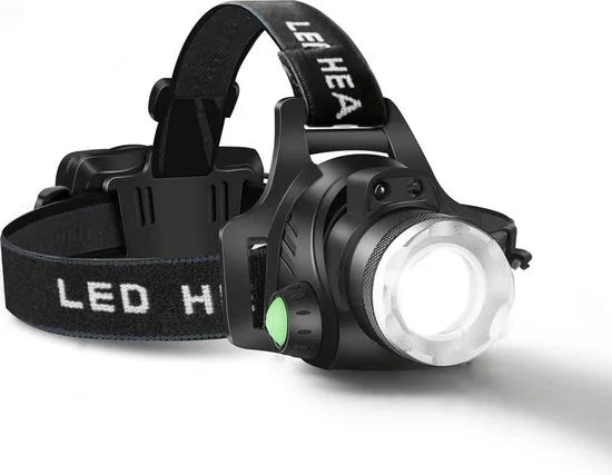 Hikemeister ® Hoofdlamp LED oplaadbaar - Hoofdlamp- Accu - 1000 lumen - 500 meter bereik - Verstelbaar