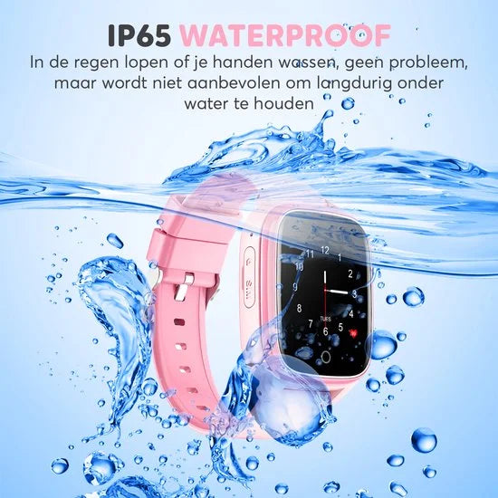 Rock&Rose 4G GPS Horloge Kind - SOS Functie - Kinder Smartwatch - Kinderhorloge Meisje Smartwatch - Smartwatch Kinderen - Roze