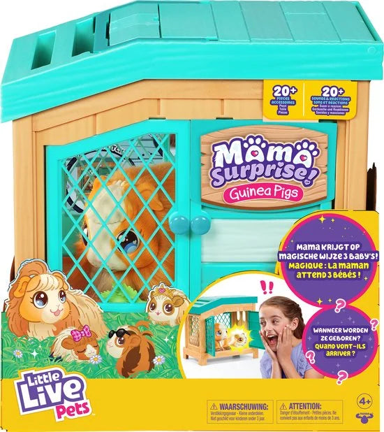 Little Live Pets - Mama Surprise Cavia- Interactieve knuffel krijgt 3 baby's