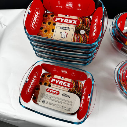 Partij - Pyrex ovenschalen 28x20cm 2,5l & 33x20 4,1 liter + deksel