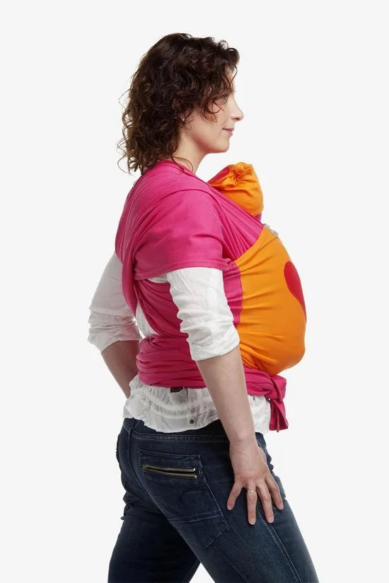 0 - Bykay - Stretchy Wrap Design Fuchsia/ Oranje/ Hart Rood - Large