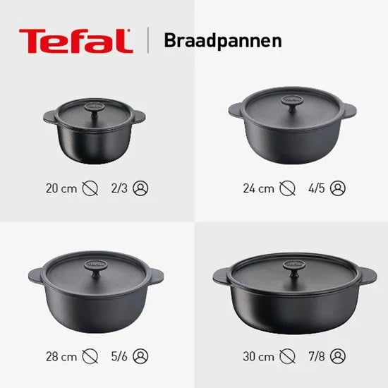 B2B3.4 - 0 - Tefal - Tefal Trattoria Braadpan - Ø 24cm + deksel