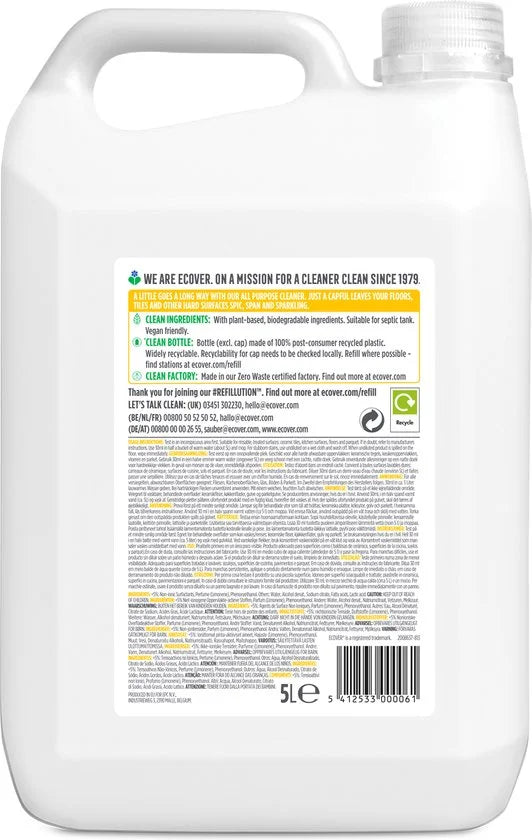 Ecover - Allesreiniger - Citroengras & Gember - 5L