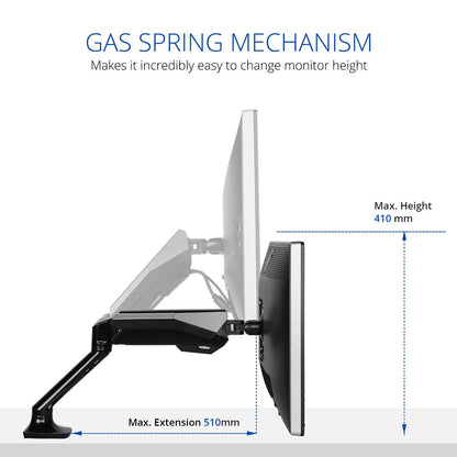 Fleximounts F6 Gas Pressure 10 - 30 Inches (25 - 76 cm) Table Mount Monitor Holder