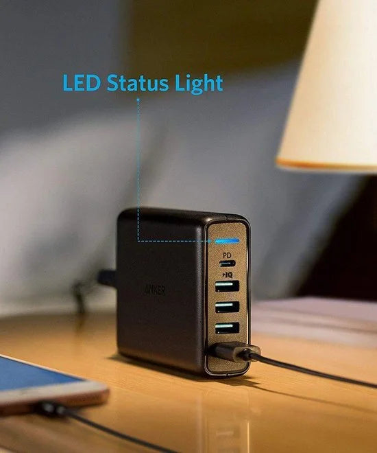 Anker PowerPort 5+ - 4x USB-A / 1x USB-C - Zwart